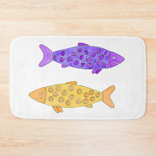 Item preview, Purple and Gold Spotted Watercolor Fish designed and sold by AlinaArt&Design.