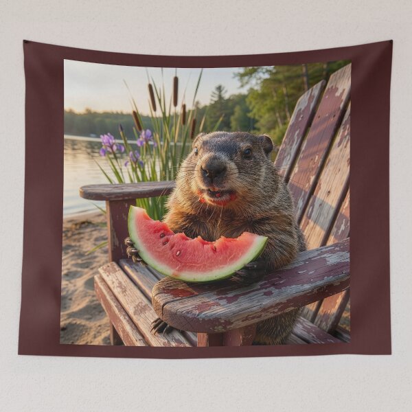 Item preview, Groundhog Loves Watermelon designed and sold by Tridentulus.