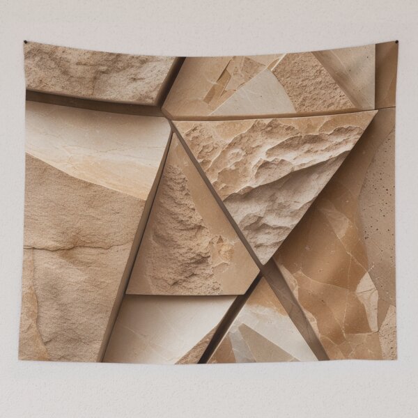 Item preview, Toasted Sienna Sandstone Geometric Triangles Print designed and sold by EnmarcArt.
