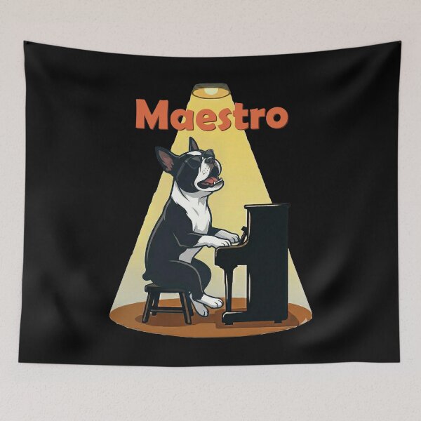 Item preview, Boston Terrier Piano Maestro Dog Musician designed and sold by d247.