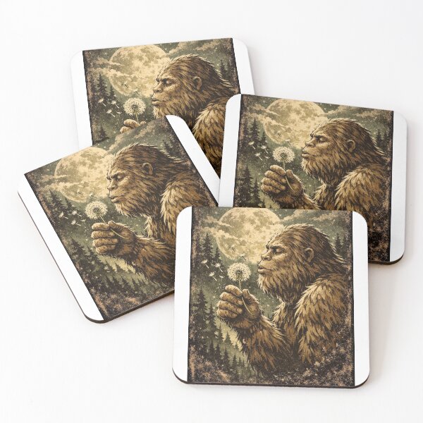 Item preview,  Sasquatch Moonlight Dandelion Wish Vintage Art designed and sold by Print Loft.