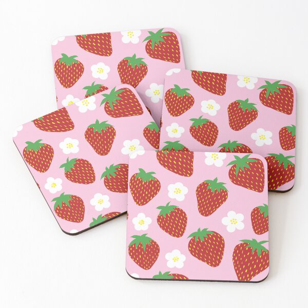 Item preview, Cute Strawberry Pattern Pink Aesthetic | Kawaii Cottagecore Fruit & Floral Design designed and sold by LAEC-Shop.