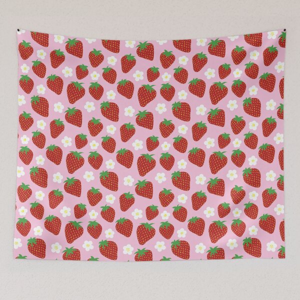 Item preview, Cute Strawberry Pattern Pink Aesthetic | Kawaii Cottagecore Fruit & Floral Design designed and sold by LAEC-Shop.