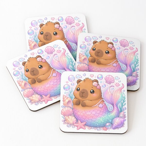 Item preview, Cute Kawaii Mermaid Capybara Sticker designed and sold by PixelMood Stickers.