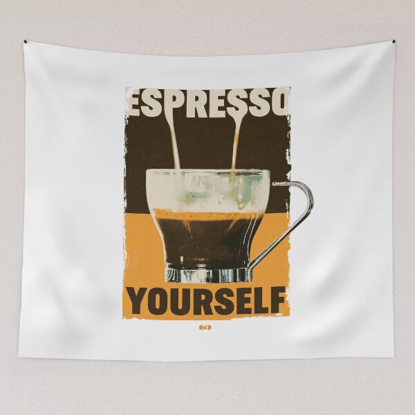 Item preview, Espresso Yourself | Retro Mid-Century Coffee Graphic Tee | Funny Coffee Pun Shirt Espresso Lover designed and sold by Decorador de Corazones.