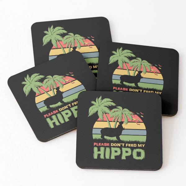 Item preview, Please Don't Feed My Hippo Retro Sunset Design designed and sold by marke770.