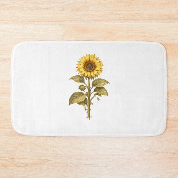 Item preview, Single Sunflower Specimen – Vintage Botanical Illustration of Helianthus Annuus designed and sold by Joyfulfabric.