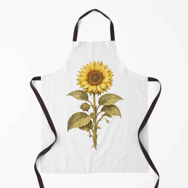 Item preview, Single Sunflower Specimen – Vintage Botanical Illustration of Helianthus Annuus designed and sold by Joyfulfabric.