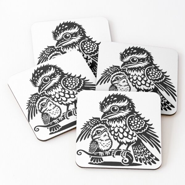Item preview, Frogmouth Bird and Chick | Wildlife Family Illustration designed and sold by Xthes.