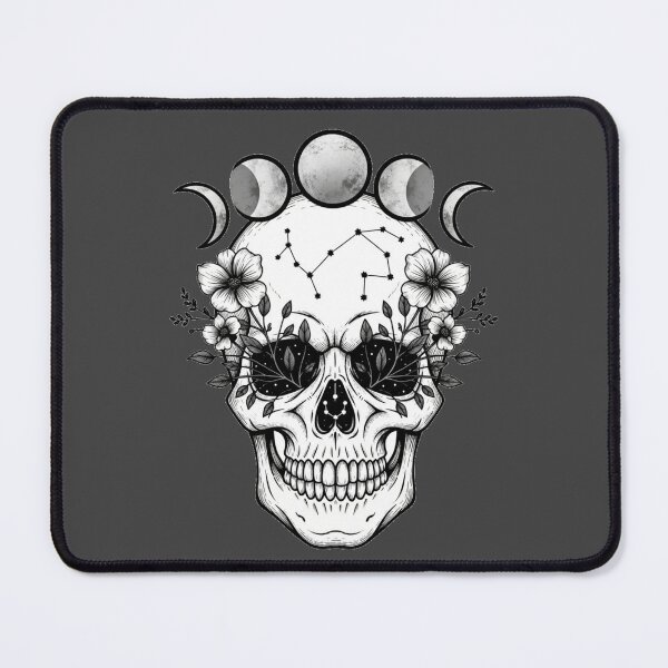 Item preview, Celestial Skull - Moon Phases & Botanical Gothic Art designed and sold by TheDenimArt.