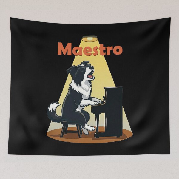 Item preview, Maestro Border Collie Dog Playing Piano designed and sold by d247.