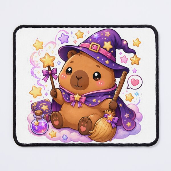 Item preview, Cute Kawaii Wizard Capybara Sticker designed and sold by PixelMood Stickers.