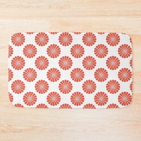 Item preview, Coral Japanese Floral Geometric Seamless Pattern designed and sold by daphsam.