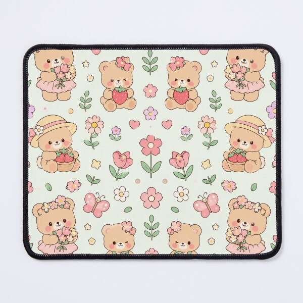 Item preview, Spring Teddy Bear Kawaii Pattern Cute Floral Pastel Aesthetic designed and sold by Soft Berry Studio.