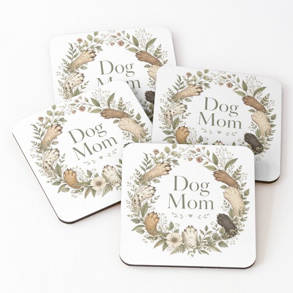 Item preview, Dog Mom botanical paw wreath cottagecore elegant pet gift designed and sold by language-des.