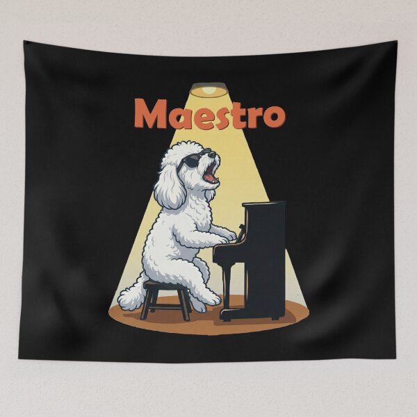 Item preview, Maestro Dog Playing Piano Funny Poodle Musician designed and sold by d247.
