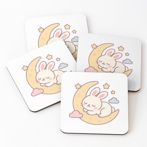 Item preview, Moon Bunny - Dreamy Kawaii Sticker designed and sold by foryouandyours.