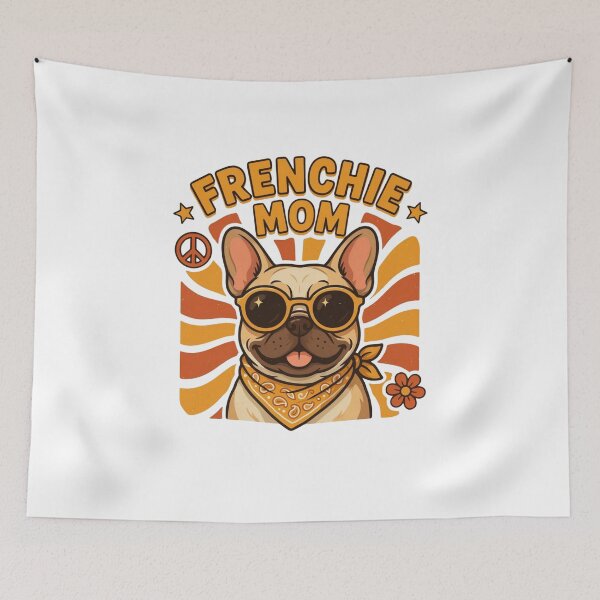 Item preview, Frenchie Mom retro 70s French Bulldog sunglasses groovy gift designed and sold by language-des.