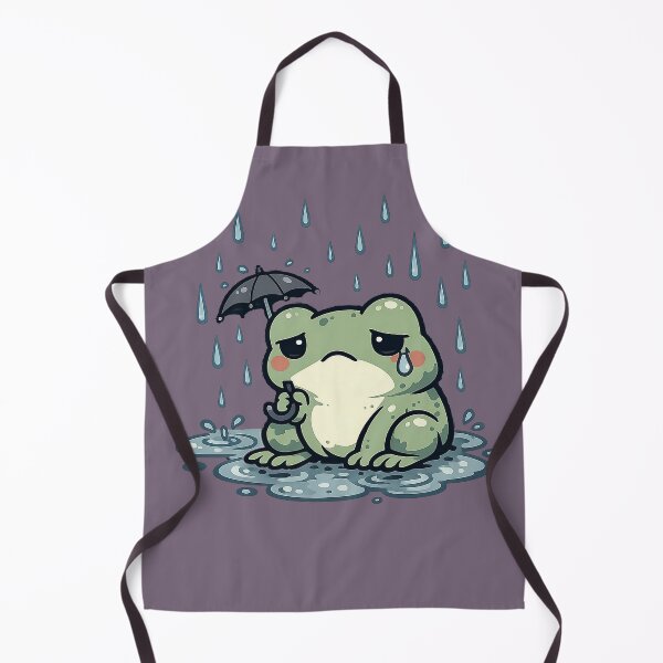 Item preview, Sad Frog in Rain Kawaii Grumpy Frog Umbrella Sticker Cute Emotional Frog Cottagecore Frog Lover Gift designed and sold by asadstudio88.
