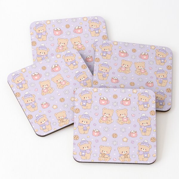 Item preview, Winter Teddy Bear Kawaii Pattern Cozy Cocoa Pastel Aesthetic designed and sold by Soft Berry Studio.