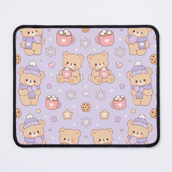Item preview, Winter Teddy Bear Kawaii Pattern Cozy Cocoa Pastel Aesthetic designed and sold by Soft Berry Studio.