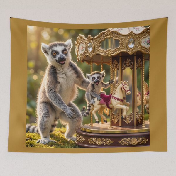 Item preview, Ring Tailed Lemur Gives Junior a Carousel Ride designed and sold by Tridentulus.