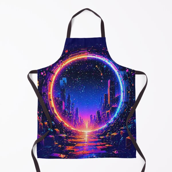 Item preview, Neon Portal to Tomorrow | Cyberpunk Digital Gateway Sci-Fi Future City Art designed and sold by FunkyVista.