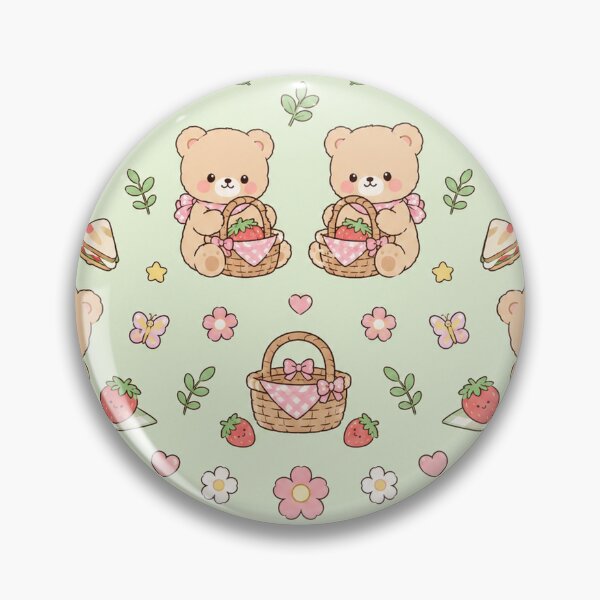 Item preview, Summer Teddy Bear Picnic Pattern Cute Pastel Picnic Aesthetic designed and sold by Soft Berry Studio.