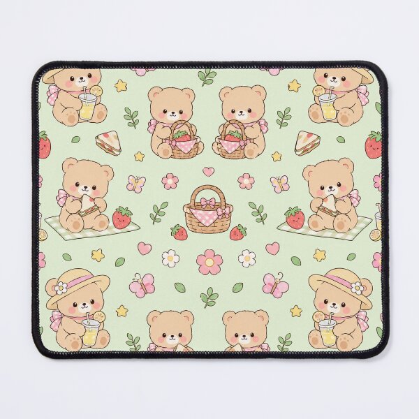 Item preview, Summer Teddy Bear Picnic Pattern Cute Pastel Picnic Aesthetic designed and sold by Soft Berry Studio.