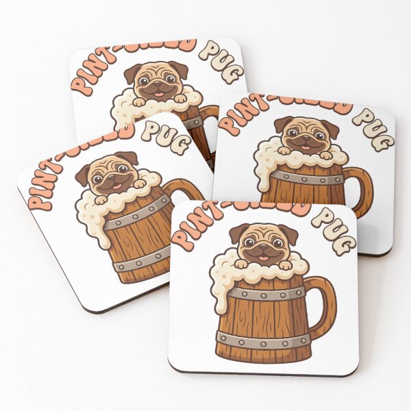 Item preview, Pint Sized Pug Funny Beer Dog Lover designed and sold by JMDesignHub.