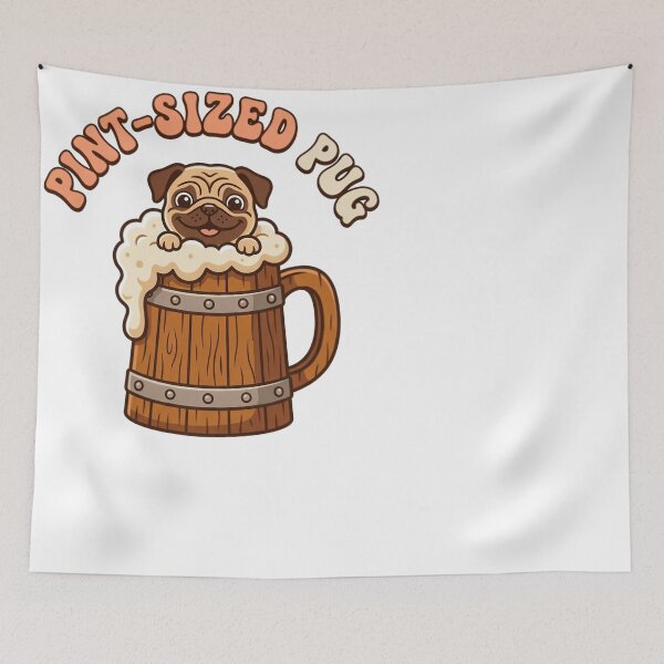 Item preview, Pint Sized Pug Funny Beer Dog Lover designed and sold by JMDesignHub.