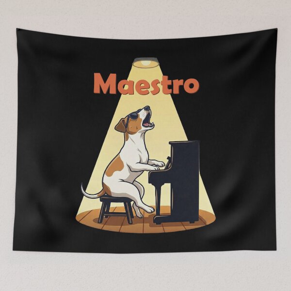 Item preview, Maestro Dog Playing Piano Singing Howling designed and sold by d247.