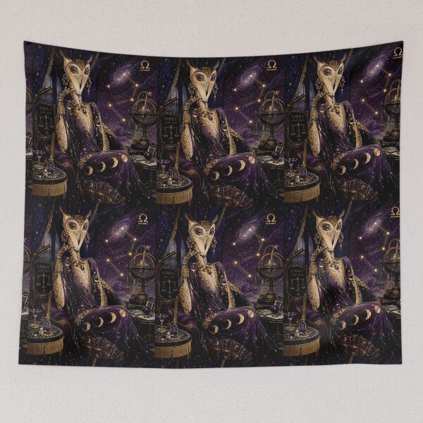 Item preview, Madame Libra Owl - Celestial Astrologer in Purple Velvet Gown designed and sold by Natalia-Vlad.