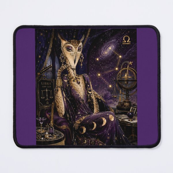 Item preview, Madame Libra Owl - Celestial Astrologer in Purple Velvet Gown designed and sold by Natalia-Vlad.