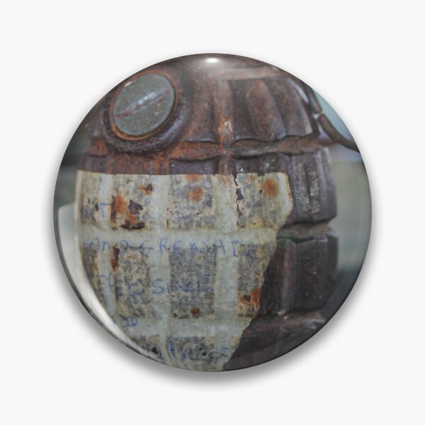 Item preview, Vintage Cutaway Hand Grenade Showing Internal Mechanism With Rusted Pin Close-Up, Military Relic designed and sold by Nmallia.