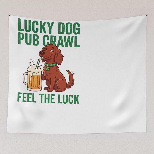 Item preview, Lucky Dog Pub Crawl St Patricks Day Beer Drinker designed and sold by JMDesignHub.