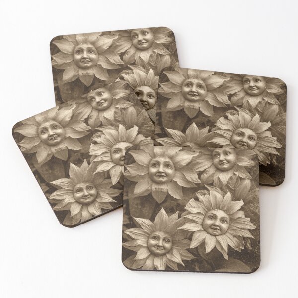 Item preview, Sunflower Folk Vintage Botanical Portrait designed and sold by SpecInkStudio.