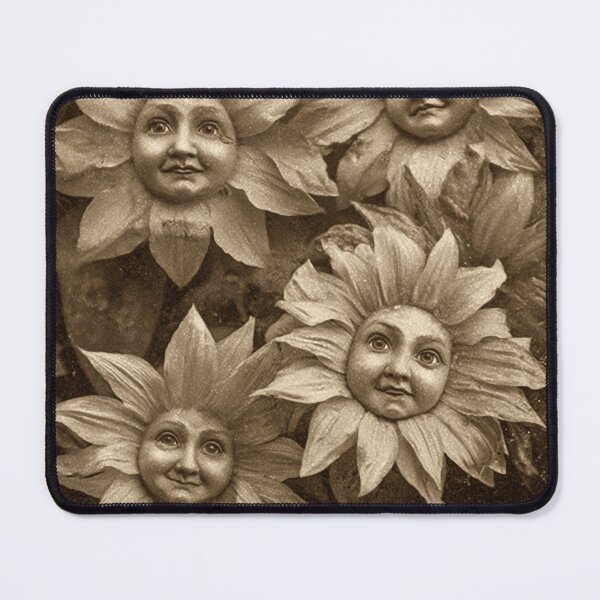 Item preview, Sunflower Folk Vintage Botanical Portrait designed and sold by SpecInkStudio.