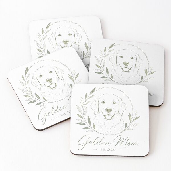 Item preview, Golden Mom Est 2026 Golden Retriever minimalist line art gift designed and sold by language-des.