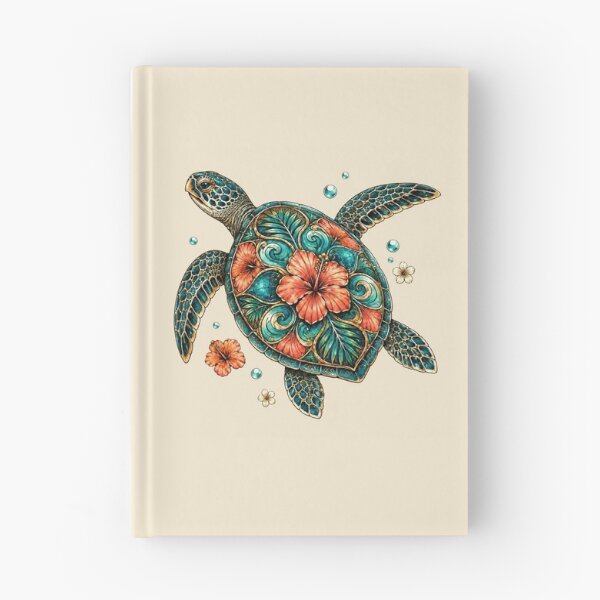Item preview, Tropical Hibiscus Sea Turtle Coastal designed and sold by POD DYNASTY | Original Print On Demand T-Shirt Graphics.