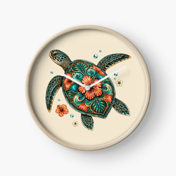 Item preview, Tropical Hibiscus Sea Turtle Coastal designed and sold by POD DYNASTY.