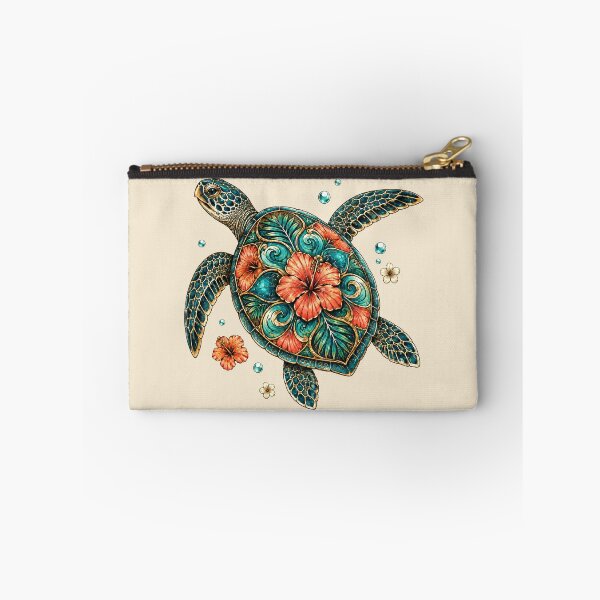 Item preview, Tropical Hibiscus Sea Turtle Coastal designed and sold by POD DYNASTY | Original Print On Demand T-Shirt Graphics.