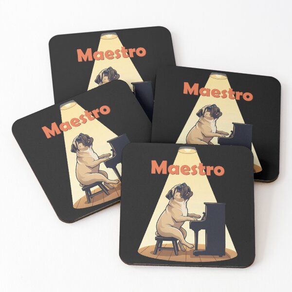 Item preview, Maestro Pug Dog Playing Piano with Sunglasses designed and sold by d247.