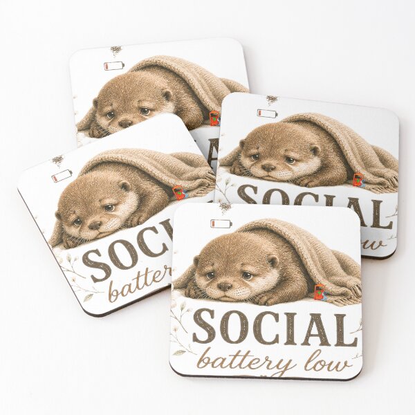 Item preview, Social Battery Low – Cute Baby Otter Illustration designed and sold by Naturalite19.