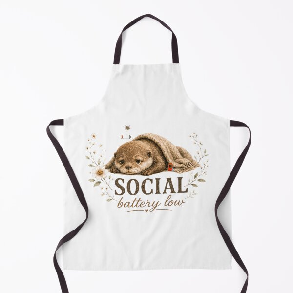 Item preview, Social Battery Low – Cute Baby Otter Illustration designed and sold by Naturalite19.