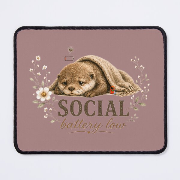 Item preview, Social Battery Low – Cute Baby Otter Illustration designed and sold by Naturalite19.