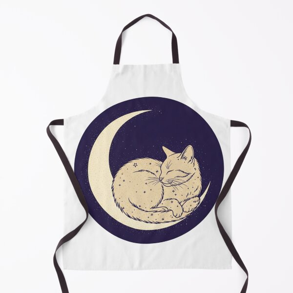 Item preview, Sleeping Moon Cat designed and sold by TheDenimArt.