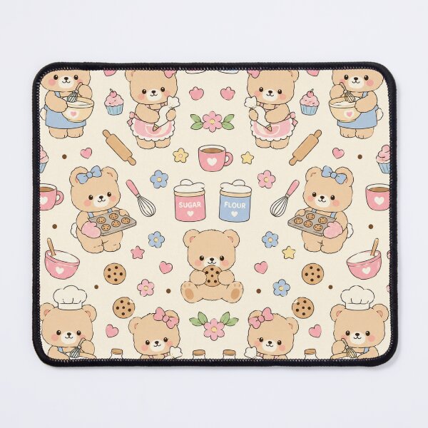 Item preview, Bakery Teddy Bear Kawaii Pattern Cute Baking Pastel Aesthetic designed and sold by Soft Berry Studio.
