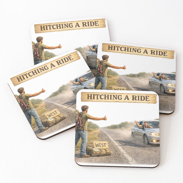 Item preview, Vintage Hitchhiking Adventure Road Trip Wall Art designed and sold by Hookesmode.