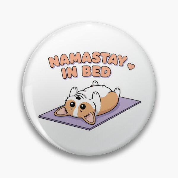 Item preview, Namastay in Bed funny yoga corgi cute kawaii pet gift designed and sold by language-des.